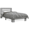 Estructura cama madera ingeniería metal gris Sonoma 75x190 cm