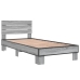 Estructura cama madera ingeniería metal gris Sonoma 100x200 cm