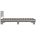 Estructura cama madera ingeniería metal gris Sonoma 100x200 cm