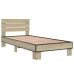 Estructura cama madera ingeniería metal roble Sonoma 90x200 cm