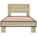 Estructura cama madera ingeniería metal roble Sonoma 90x200 cm