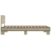 Estructura cama madera ingeniería metal roble Sonoma 90x200 cm