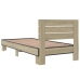 Estructura cama madera ingeniería metal roble Sonoma 90x200 cm