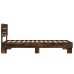 Estructura cama madera ingeniería metal roble humo 75x190 cm