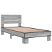 Estructura cama madera ingeniería metal gris Sonoma 75x190 cm