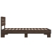 Estructura cama madera ingeniería metal roble marrón 75x190 cm