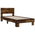 Estructura cama madera ingeniería metal roble humo 100x200 cm