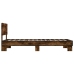 Estructura cama madera ingeniería metal roble humo 100x200 cm