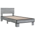 Estructura cama madera ingeniería metal gris Sonoma 100x200 cm