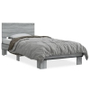 Estructura cama madera ingeniería metal gris Sonoma 100x200 cm