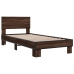 Estructura cama madera ingeniería metal marrón roble 100x200 cm