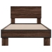 Estructura cama madera ingeniería metal marrón roble 100x200 cm