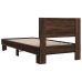Estructura cama madera ingeniería metal marrón roble 100x200 cm