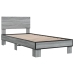 Estructura cama madera ingeniería metal gris Sonoma 90x200 cm