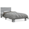 Estructura cama madera ingeniería metal gris Sonoma 90x200 cm