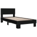 Estructura de cama madera de ingeniería y metal negra 75x190 cm