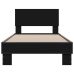 Estructura de cama madera de ingeniería y metal negra 75x190 cm