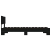 Estructura de cama madera de ingeniería y metal negra 75x190 cm