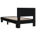 Estructura de cama madera de ingeniería y metal negra 75x190 cm