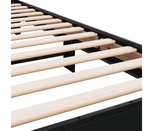 Estructura de cama madera de ingeniería y metal negra 75x190 cm