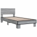 Estructura cama madera ingeniería metal gris Sonoma 75x190 cm