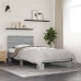 Estructura cama madera ingeniería metal gris Sonoma 75x190 cm