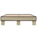 Estructura cama madera ingeniería metal roble Sonoma 140x200 cm