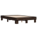 Estructura cama madera ingeniería metal marrón roble 120x200 cm