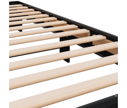 Estructura de cama madera de ingeniería y metal negro 90x200 cm