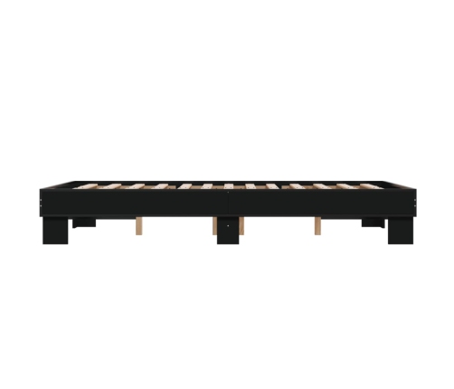 Estructura de cama madera de ingeniería y metal negro 120x190cm