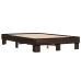 Estructura cama madera ingeniería metal marrón roble 140x190 cm