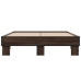 Estructura cama madera ingeniería metal marrón roble 140x190 cm