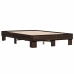 Estructura cama madera ingeniería metal marrón roble 140x190 cm