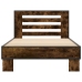 Estructura cama madera ingeniería metal roble ahumado 90x190 cm
