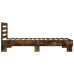 Estructura cama madera ingeniería metal roble ahumado 90x190 cm