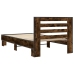 Estructura cama madera ingeniería metal roble ahumado 90x190 cm