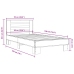 Estructura cama madera ingeniería metal roble ahumado 90x190 cm
