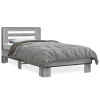 Estructura cama madera ingeniería metal gris Sonoma 90x190 cm