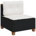 Set de muebles de jardín 5 pzas y cojines ratán sintético negro
