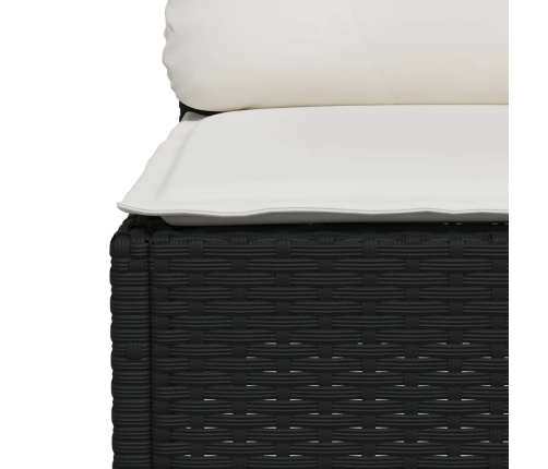 Set de muebles de jardín 5 pzas y cojines ratán sintético negro
