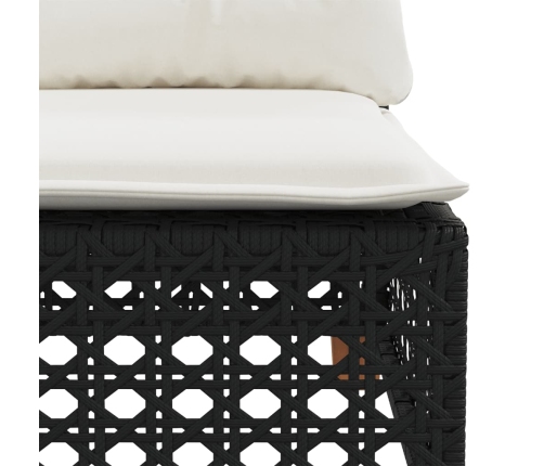 Set de muebles de jardín 5 pzas y cojines ratán sintético negro