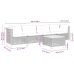 Set de muebles de jardín 5 pzas y cojines ratán sintético negro