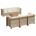 Set sofás de jardín 7 piezas y cojines ratán sintético beige