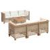 Set sofás de jardín 7 piezas y cojines ratán sintético beige