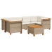 Set sofás de jardín 7 piezas y cojines ratán sintético beige