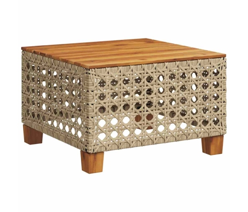 Set sofás de jardín 7 piezas y cojines ratán sintético beige