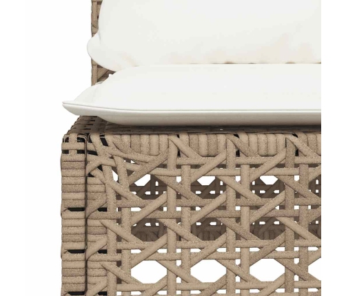 Set sofás de jardín 7 piezas y cojines ratán sintético beige