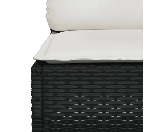 Set de sofás de jardín y cojines 8 piezas ratán sintético negro