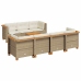 Set de sofás de jardín y cojines 8 piezas ratán sintético beige