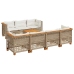 Set de sofás de jardín y cojines 8 piezas ratán sintético beige